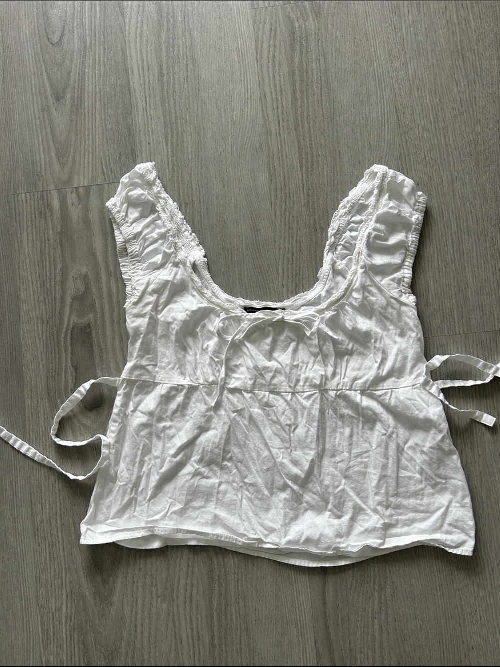Brandy Melville White Lace-Trim Nightwear Chemise